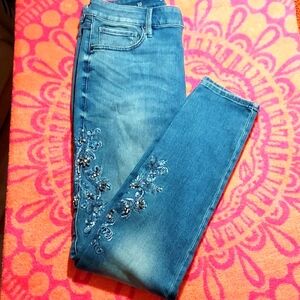 NWT WHBM High Rise Skinny Embellished Jeans